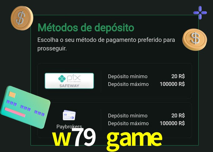 O cassino w79 game oferece uma grande variedade de métodos de pagamento